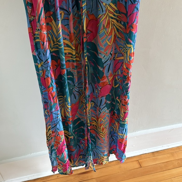 NWT Kona Sol Sleeveless Cover Up Maxi Duster - Tropical Print - size L/XL - Picture 7 of 7